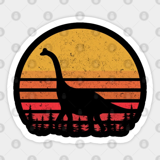 Vintage Brachiosaurus Dinosaur Sticker by LotusTee